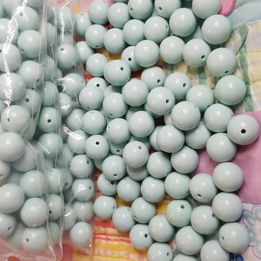 Mint Green Beads 20mm Chunky Bubblegum Beads Full Bag 500g Approximately 105